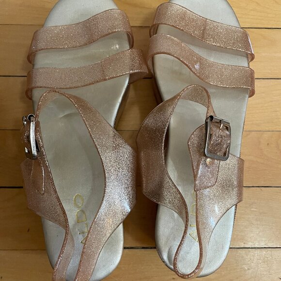 Pink Sparkle Jelly Platform Sandals - Picture 5 of 7